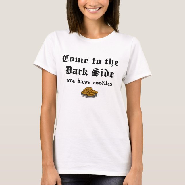 T-shirt La chemise de comédie, viennent au côté en noir (Devant)
