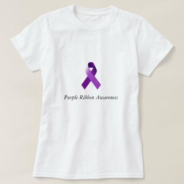T-shirt La chemise de ruban des femmes pourpres de (Design devant)