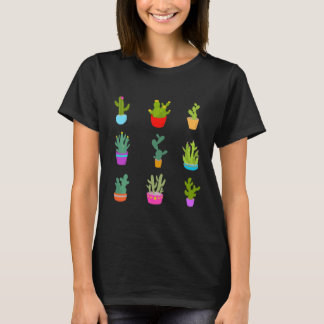 T-shirt La chemise des femmes de conception de cactus