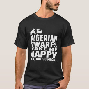 T-shirt La Chèvre Naine Mignonne Nigériane Est Heureuse Po