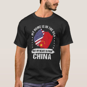 T-shirt La Chine, patriote américain, drapeau des racines 