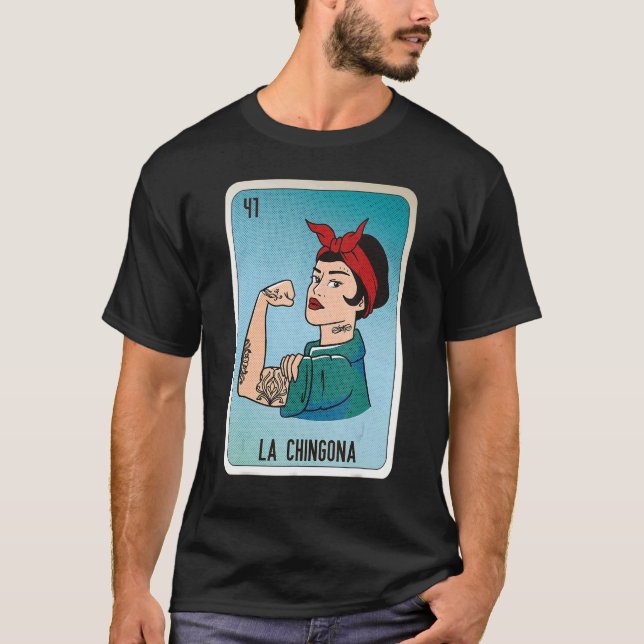 T-shirt La Chingona Mexicaine Lotterie Cartes de Bingo (Devant)