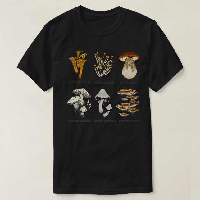 T-shirt La collection de champignons (Design devant)