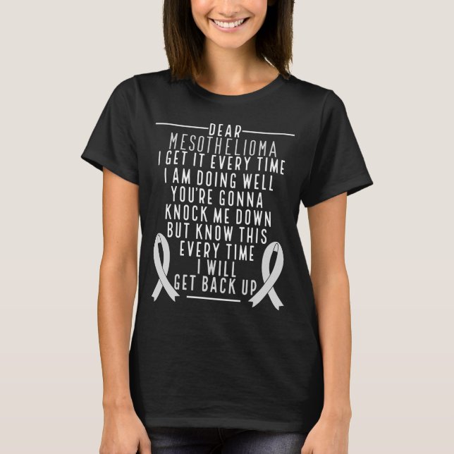 T-shirt La conscience de Mesothelioma se redresse au ruban (Devant)