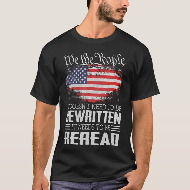 T-shirt La Constitution Américaine Du Drapeau Des Etats-Un (Devant)