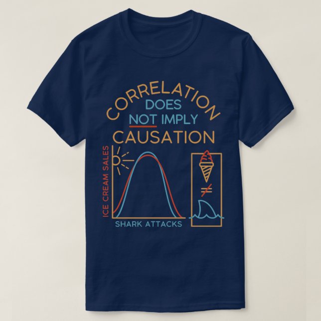 T-shirt La Corrélation N'Implique Pas La Causation 1 (Design devant)