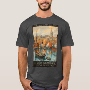 T-shirt La Côte dx27Emeraude Port de Saint Malo Vintage Fr