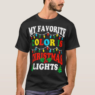 T-shirt La couleur préférée est les lumières de Noël
