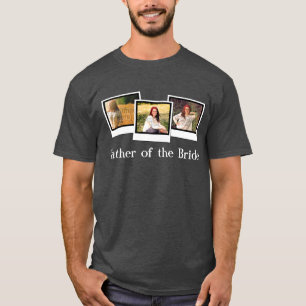 T-shirt La coutume a personnalisé le père de 3 photos de