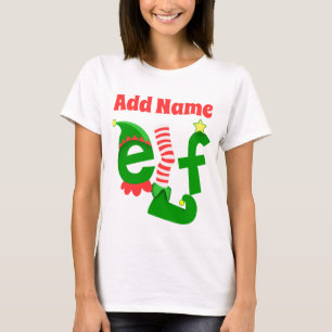 T-shirt La coutume ajoutent le nom Noël d'Elf
