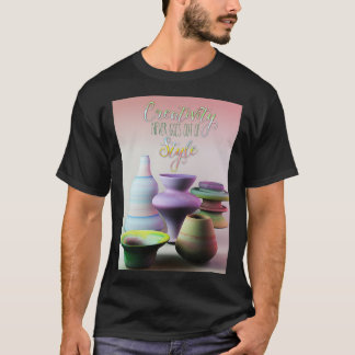 T-shirt La créativité ne sort jamais du style Aquarelle 3D