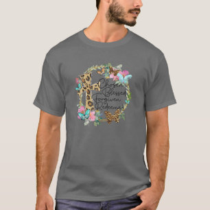 T-shirt La Croix Chrétienne Léopard Choisie Béni Soit Pard