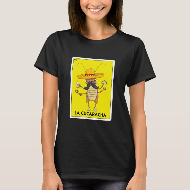 T-shirt La Cucaracha Cockroach Avec Bière Taco (Devant)