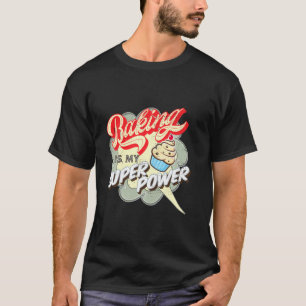 T-shirt La Cuisine Est Ma Superpuissance Cupcake Retro Vin