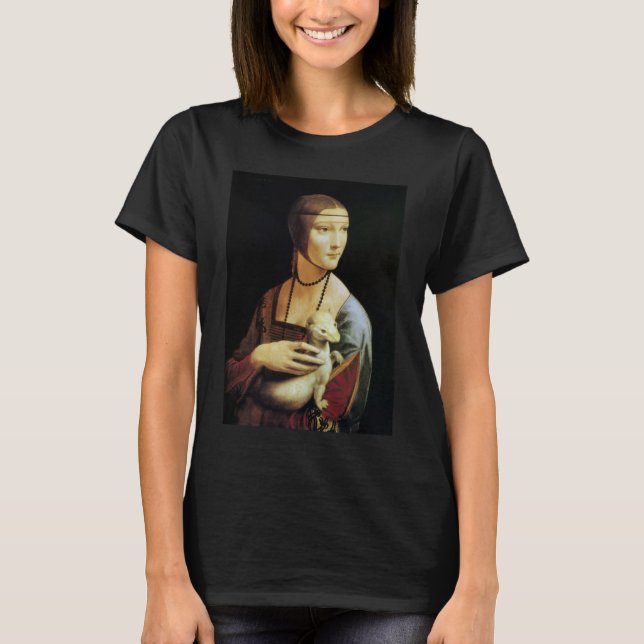 T-shirt La Dame de Léonard de Vinci avec une mine (Devant)