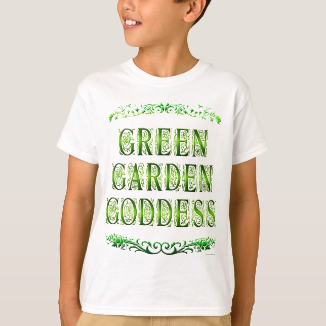 T-shirt La déesse du jardin vert dit (Devant)