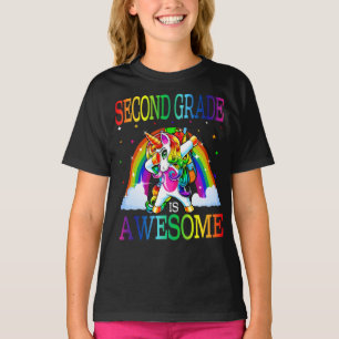 T-shirt La Deuxième Année Est Super Unicorne Retour À L'Éc