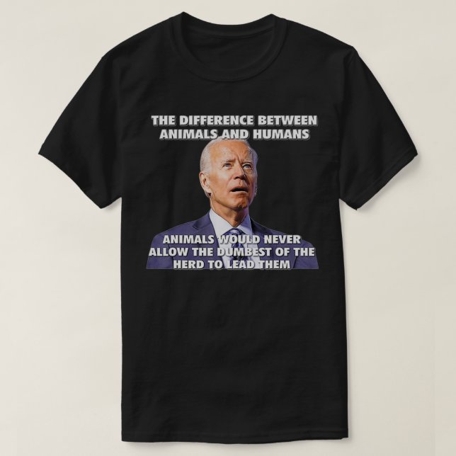 T-shirt La différence entre les animaux et les humains (Design devant)