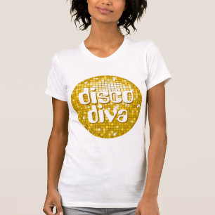 T-shirt La disco couvre de tuiles blanc de dames de diva