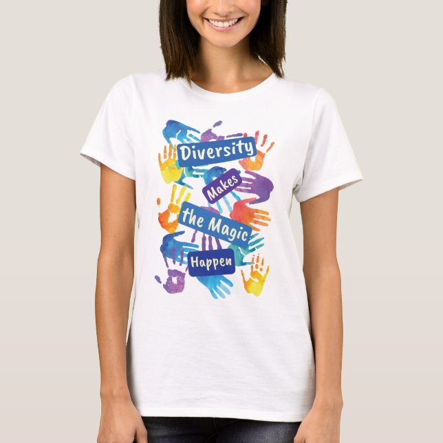 T-shirt La diversité fait de la magie la justice sociale (Devant)