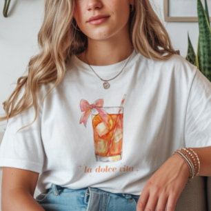 T-shirt 'La Dolce Vita' Italien Aperol Spritz Coquette