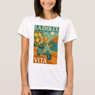T-shirt La Dolce Vita – Voyage sur la Côte Italienne Rétro