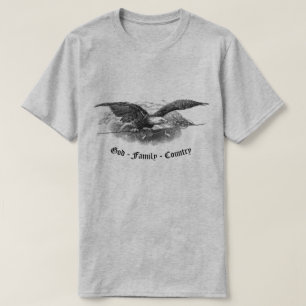 T-shirt La Famille Dieu Pays Amérique Aigle Américain