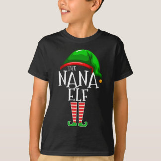 T-shirt La famille Elf Nana Correspondante Grandm Cadeau d