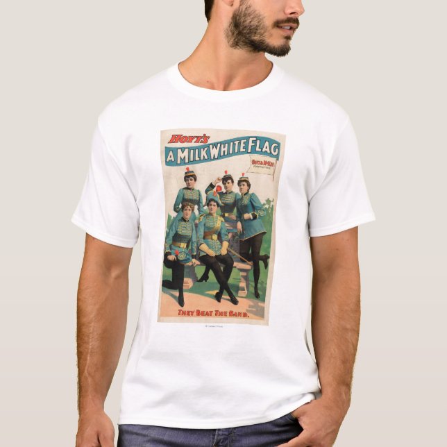 T-shirt "La fanfare d'une femme de drapeau blanc comme le (Devant)