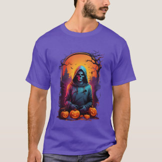 T-shirt La Faucheuse à capuchon d'Halloween drôle