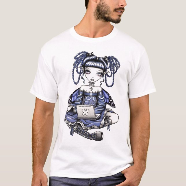 T-shirt La fée bleue de dessus de recouvrement de Stacy (Devant)