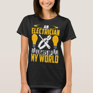 T-shirt La femme de Lineman et l'électricien illuminent mo