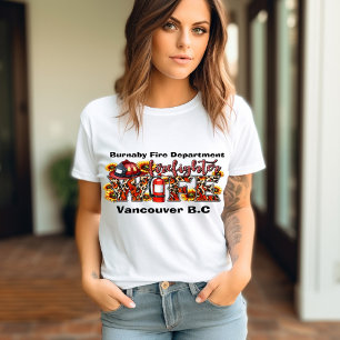 T-shirt La femme du pompier le soutient fièrement