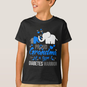 T-shirt La Fière Grand-Mère D'Un Animal Guerrier Du Diabèt