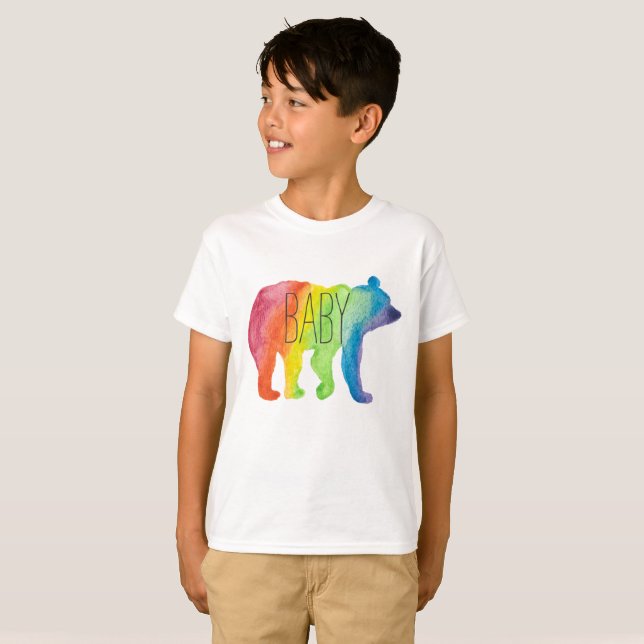 T-shirt La fierté de famille d'aquarelle d'ours de bébé (Devant entier)