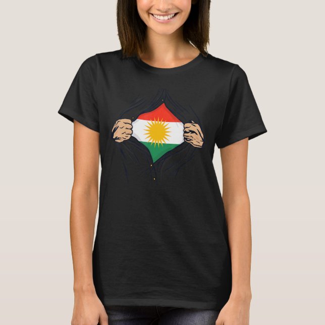 T-shirt La Fierté Drapeau Du Kurdistan Racines Kurdes À L' (Devant)