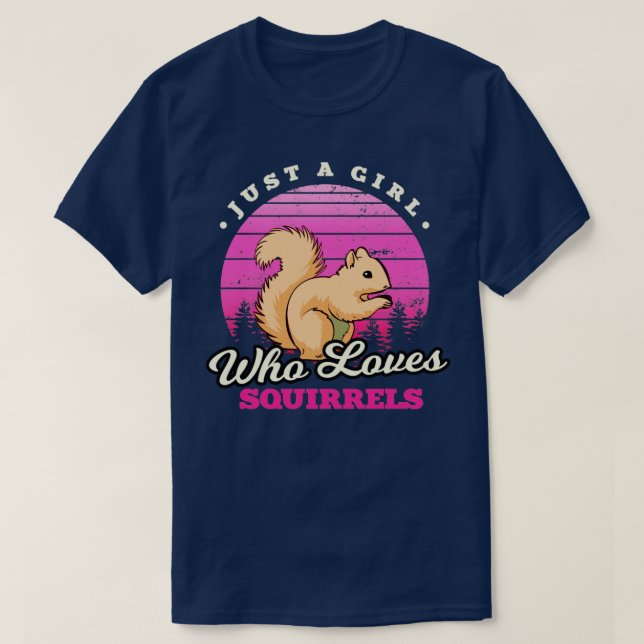 T-shirt La fille aime les écureuils (Design devant)