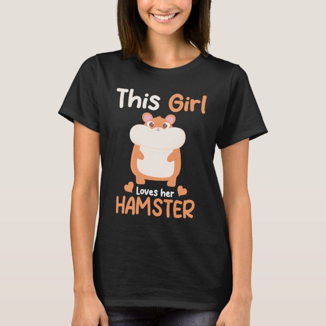 T-shirt La fille aime son hamster 1 (Devant)