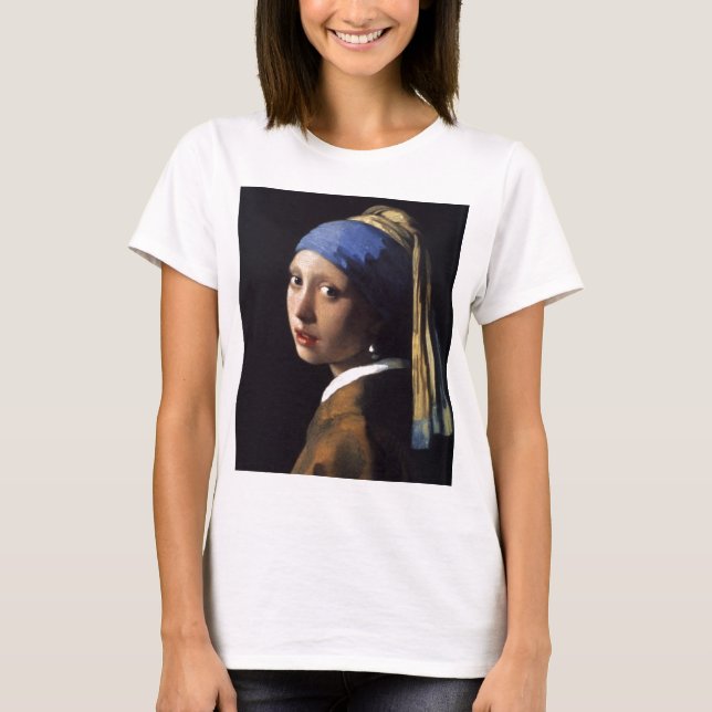 T-shirt La fille avec la boucle d'oreille de perle (Devant)