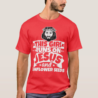 T-shirt La fille court sur Jésus et les graines de tournes