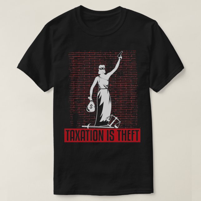 T-shirt La Fiscalité Est Une Blague De Comptable De Vol (Design devant)