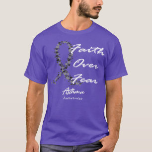 T-shirt La Foi De Sensibilisation À L'Asthme Sur La Peur D