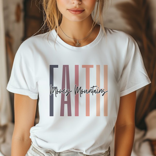T-shirt La foi déplace les montagnes Bible Verse (Express your faith with style and confidence with our meaningful religious design T-shirt.)