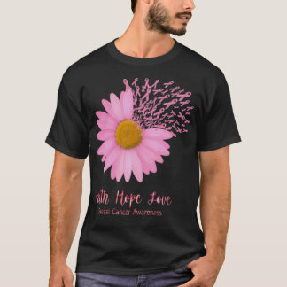 T-shirt La foi espère aimer la conscience du cancer du sei