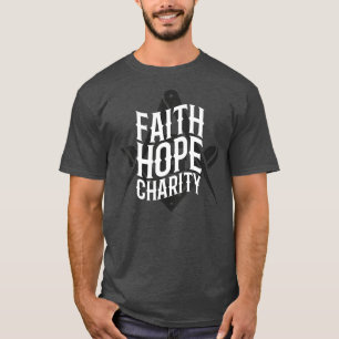 T-shirt La Foi Masonique Espère Charité Carré Et Compas