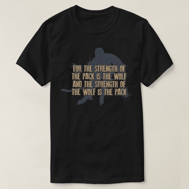 T-shirt La Force Du Pack Est Le Wolf Hockey (Design devant)