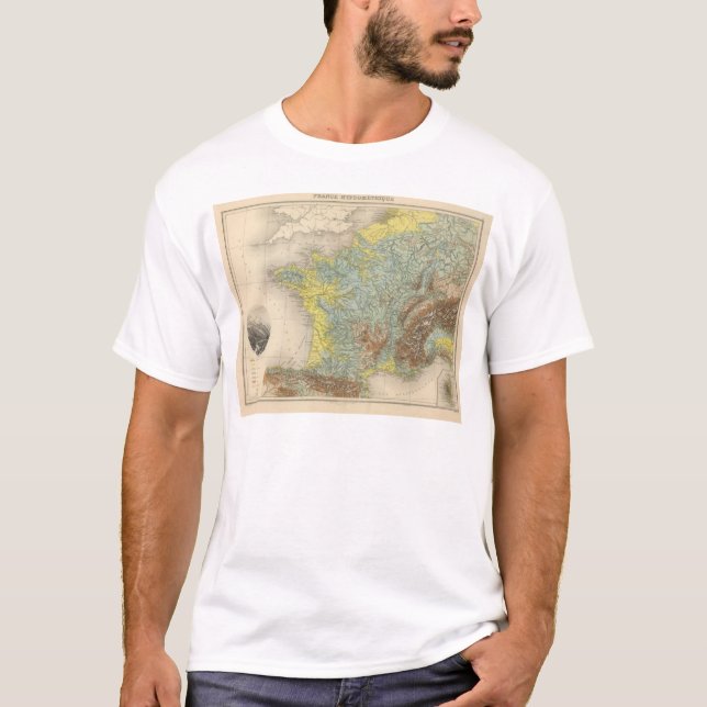 T-shirt La France hypsométrique (Devant)