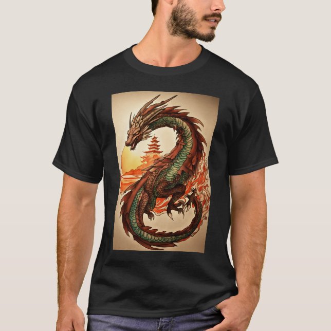 T-shirt La fureur du dragon : encrée dans le tatouage au p (Devant)