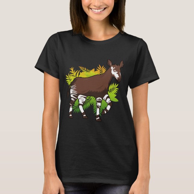 T-shirt La girafe de la forêt d'Okapi Cute Afrique Safari  (Devant)