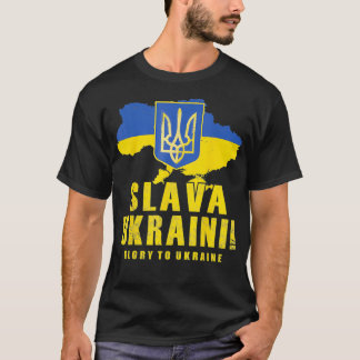 T-shirt La Gloire Ukraini De Slava Pro À L'Emblème Ukraine